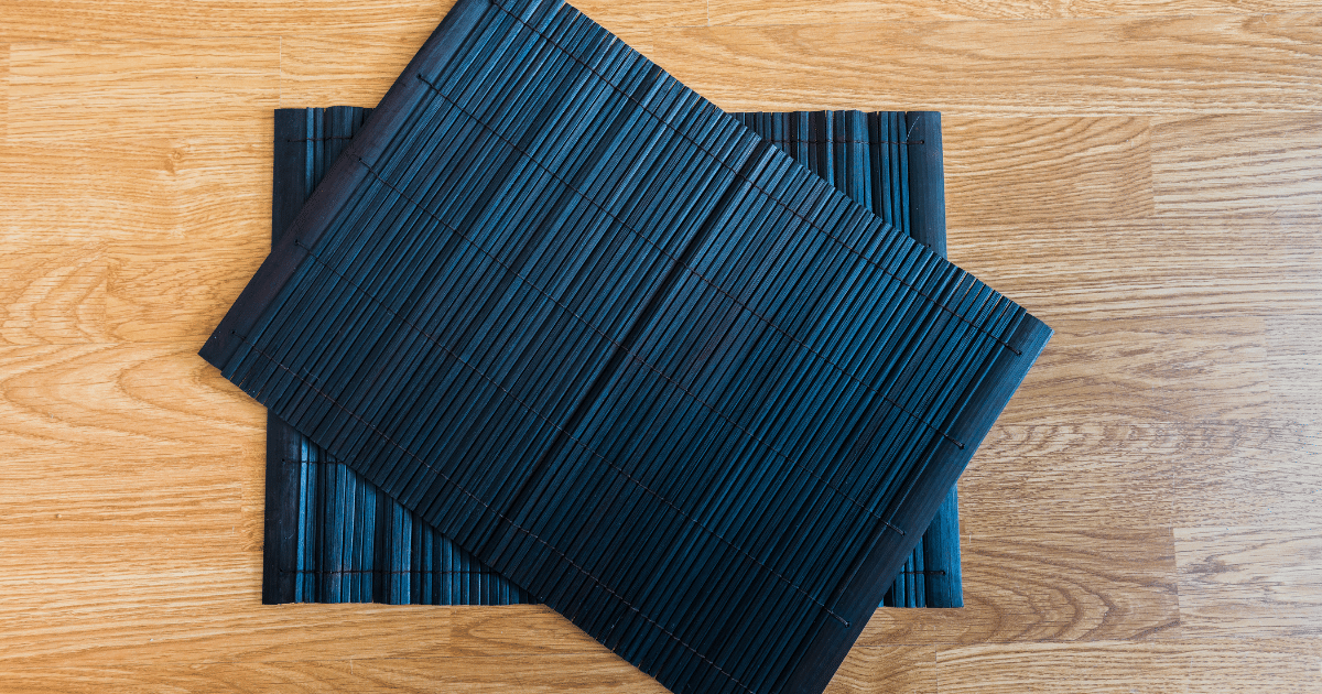 placemats on wooden table