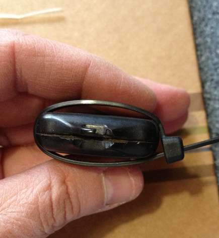 Broken Car Remote - 5 loop zip tie around remote