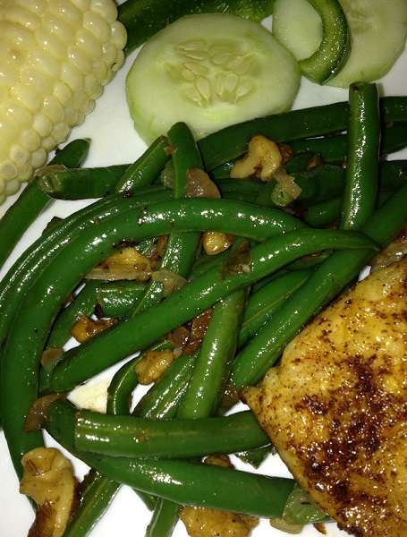 Butter Toasted Walnut Green Beans - dinner is served