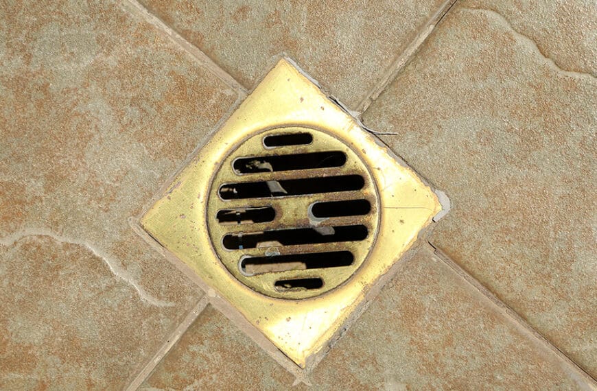 Drain in tile floor