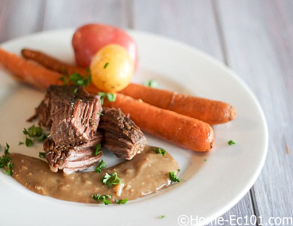 Pot roast with carrots and potato